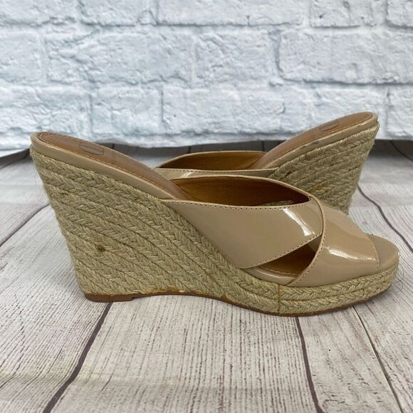 Kelsi Dagger open toe criss cross strap espadrille wedge sz 8 - Picture 9 of 9
